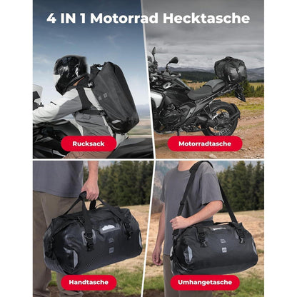 Motorrad Hecktasche 40L wasserdicht mit Schnellverschluss