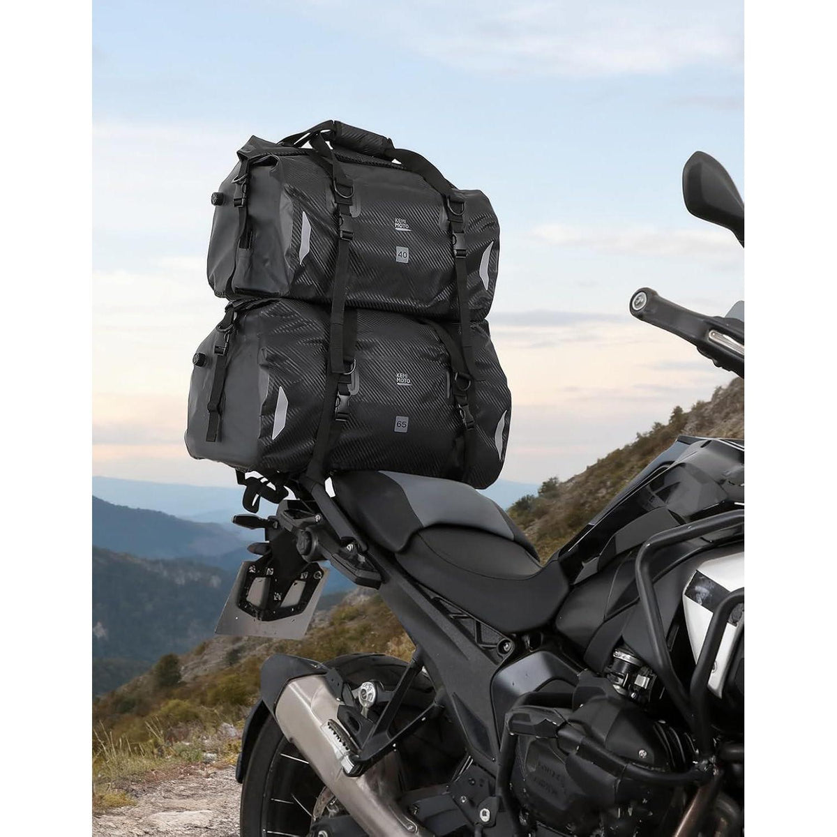 Motorrad Hecktasche 40L wasserdicht mit Schnellverschluss