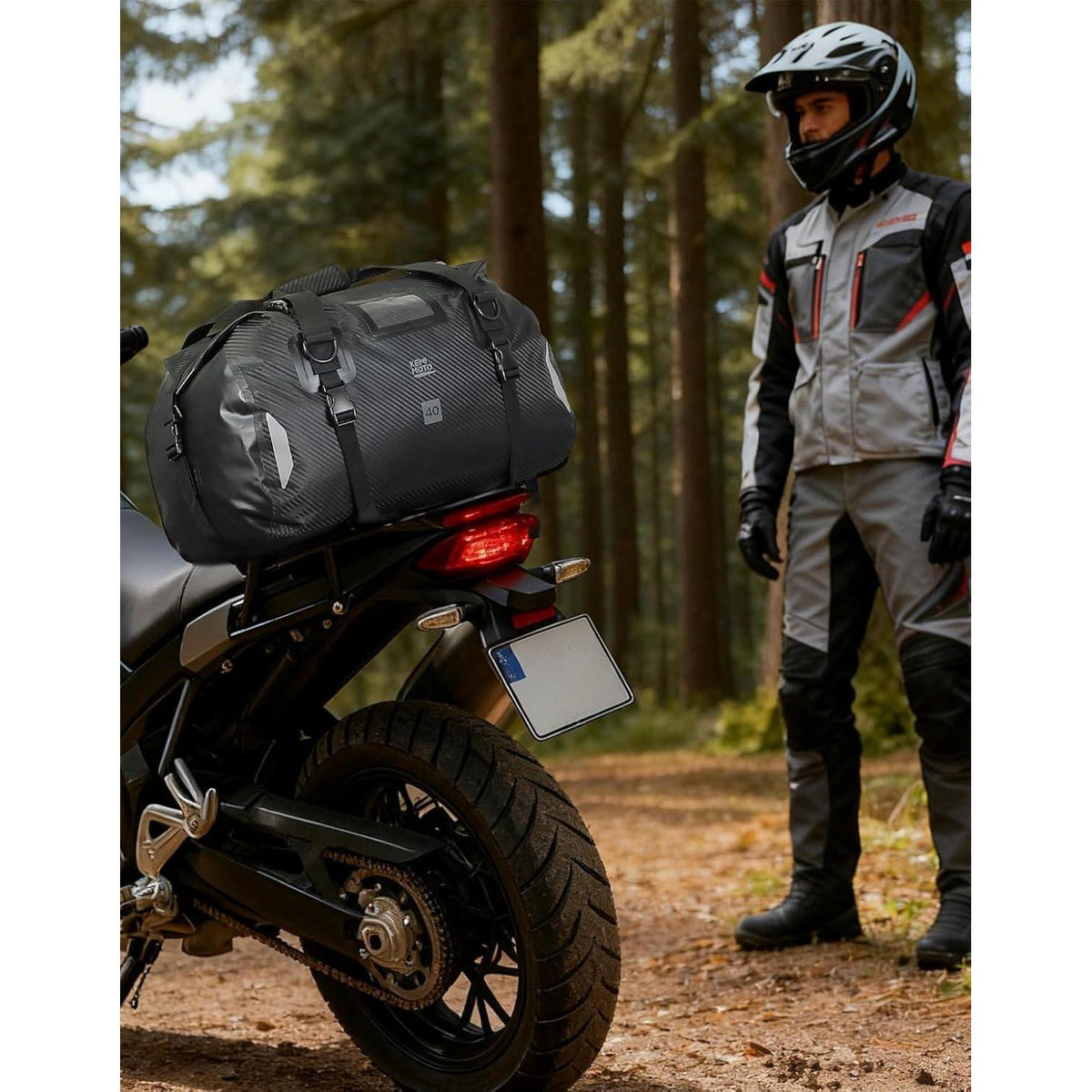 Motorrad Hecktasche 40L wasserdicht mit Schnellverschluss