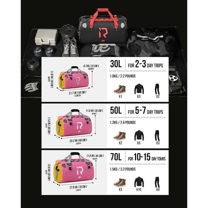 Wasserdichte Motorrad Gepäckrolle 50L – Hecktasche für Reisen