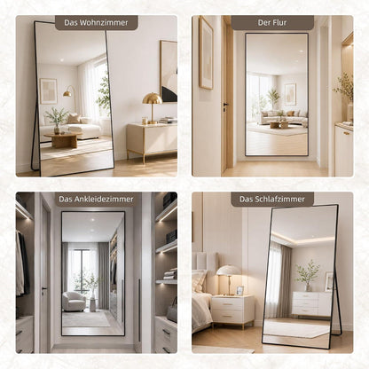 Ganzkörperspiegel 190x85 cm – Stand- & Wandspiegel mit Metallrahmen