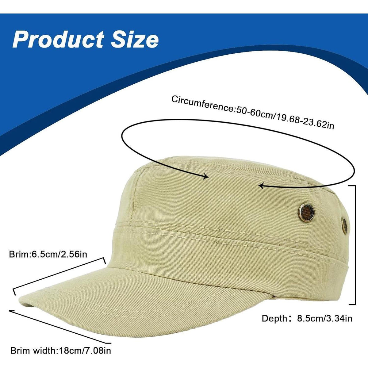 Military Cap Braun – Unisex Baseballkappe verstellbar