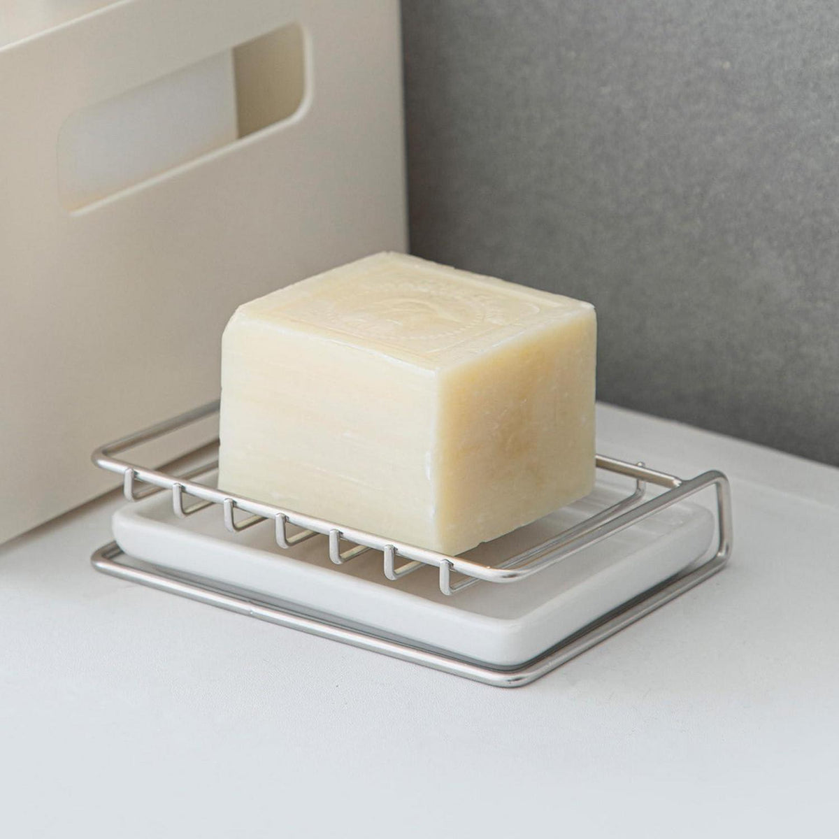 Edelstahl Seifenschale mit Abtropfschale für Badezimmer