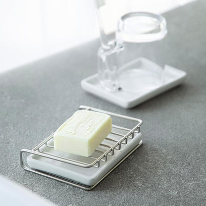Edelstahl Seifenschale mit Abtropfschale für Badezimmer