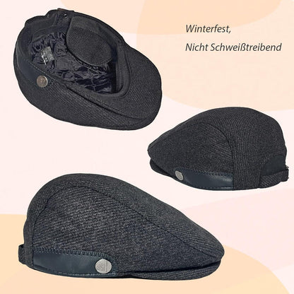 Verstellbare Herren Wintermütze mit Ohrenklappen - Dunkelgrau