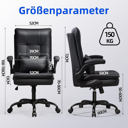 Ergonomischer Bürostuhl mit hoher Rückenlehne und Wippfunktion