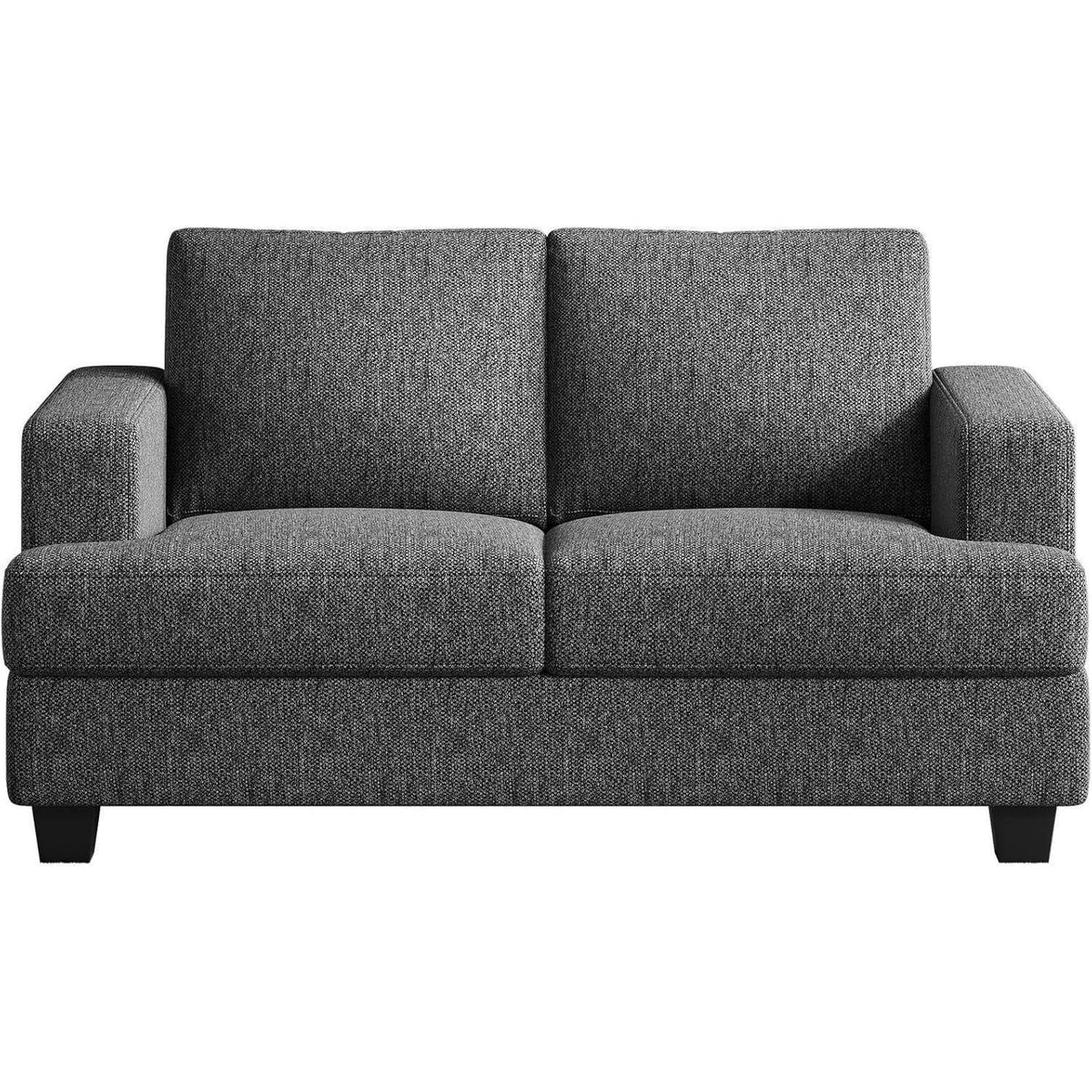 Kleines 2-Sitzer Sofa Grau – Modernes Wohnzimmer Sofa mit Leinenstoff