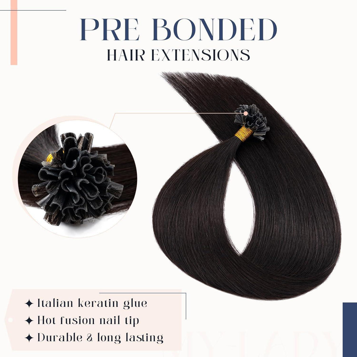 Echthaar Extensions Bondings 55 cm #12P613 Goldbraun & Blond