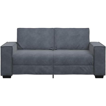 2-Sitzer Sofa Dunkelgrau Samt – Komfortable Polstercouch