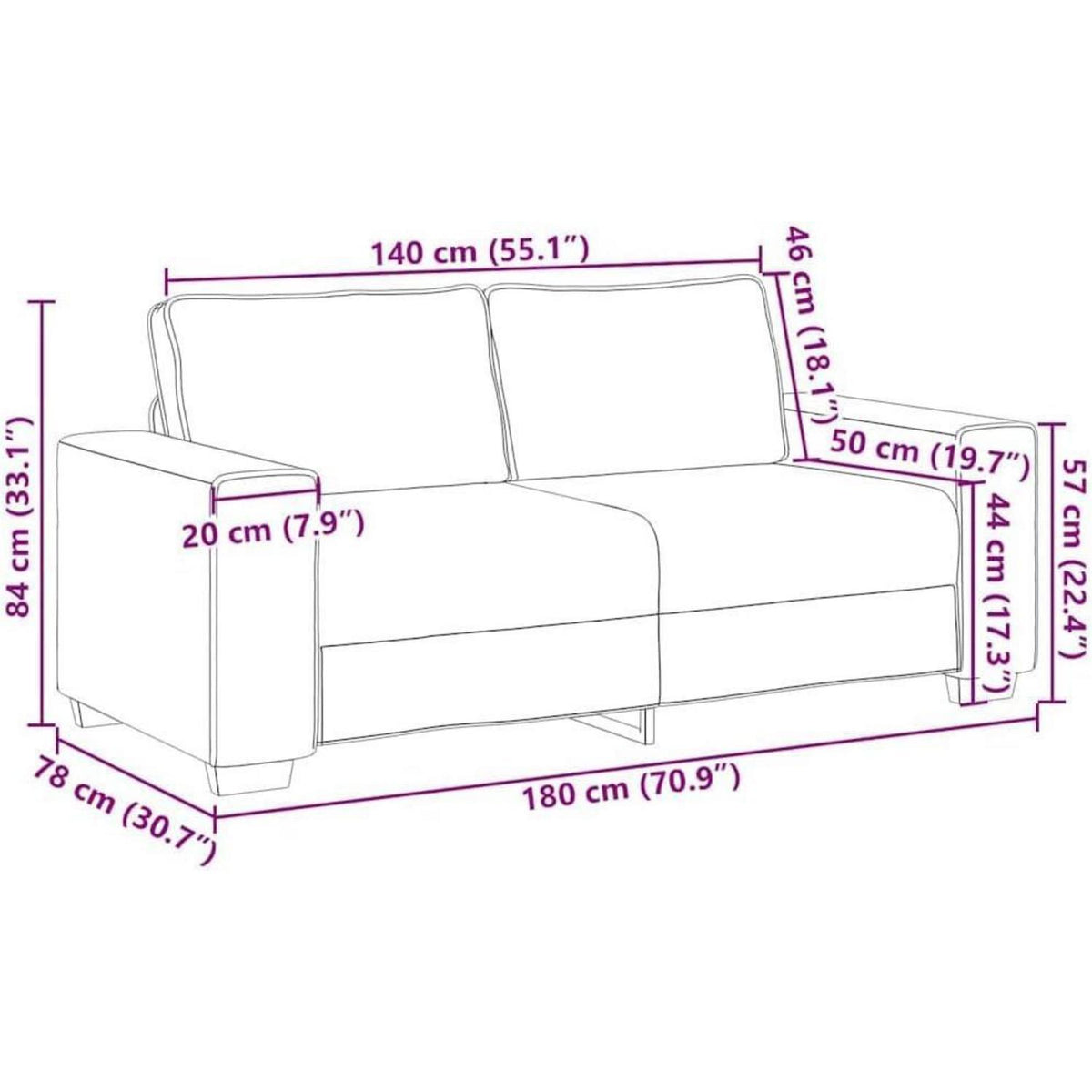 2-Sitzer Sofa Gelb Samt – Komfortable Polstercouch