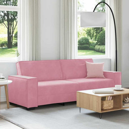Rosa Samt Sofa 3-Sitzer – 180 cm Wohnzimmercouch