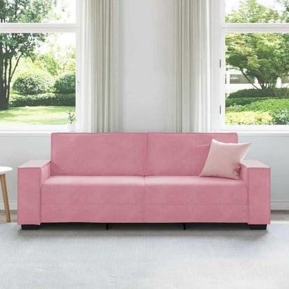 Rosa Samt Sofa 3-Sitzer – 180 cm Wohnzimmercouch