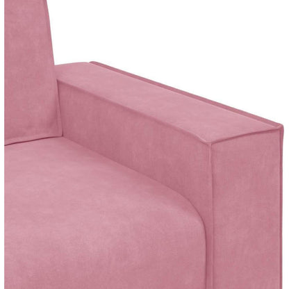 Rosa Samt Sofa 3-Sitzer – 180 cm Wohnzimmercouch