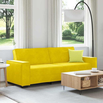 Gelbes Samt Sofa 3-Sitzer, 180 cm – Wohnzimmer Couch