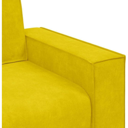 Gelbes Samt Sofa 3-Sitzer, 180 cm – Wohnzimmer Couch