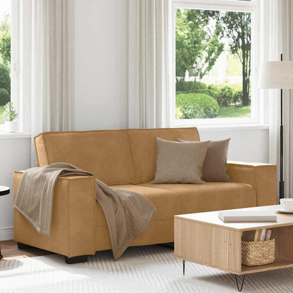 2-Sitzer Sofa Braun, Samt, 140 cm – Komfortable Polstercouch