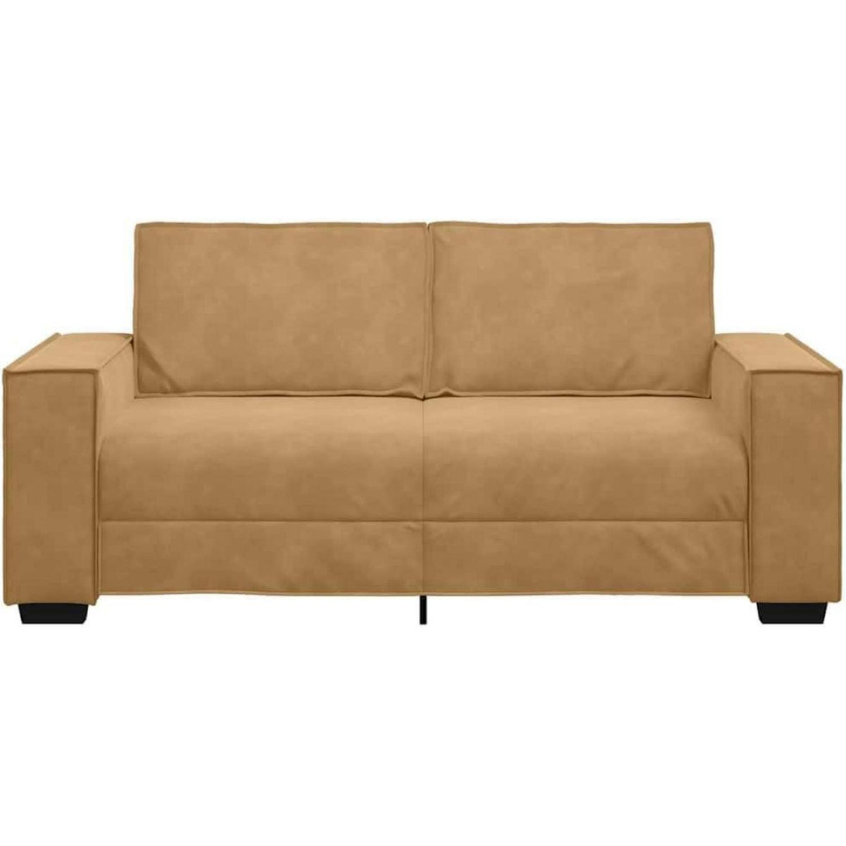 2-Sitzer Sofa Braun, Samt, 140 cm – Komfortable Polstercouch