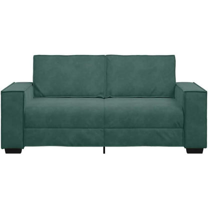 2-Sitzer Sofa Dunkelgrün – Samt Polstercouch 140cm