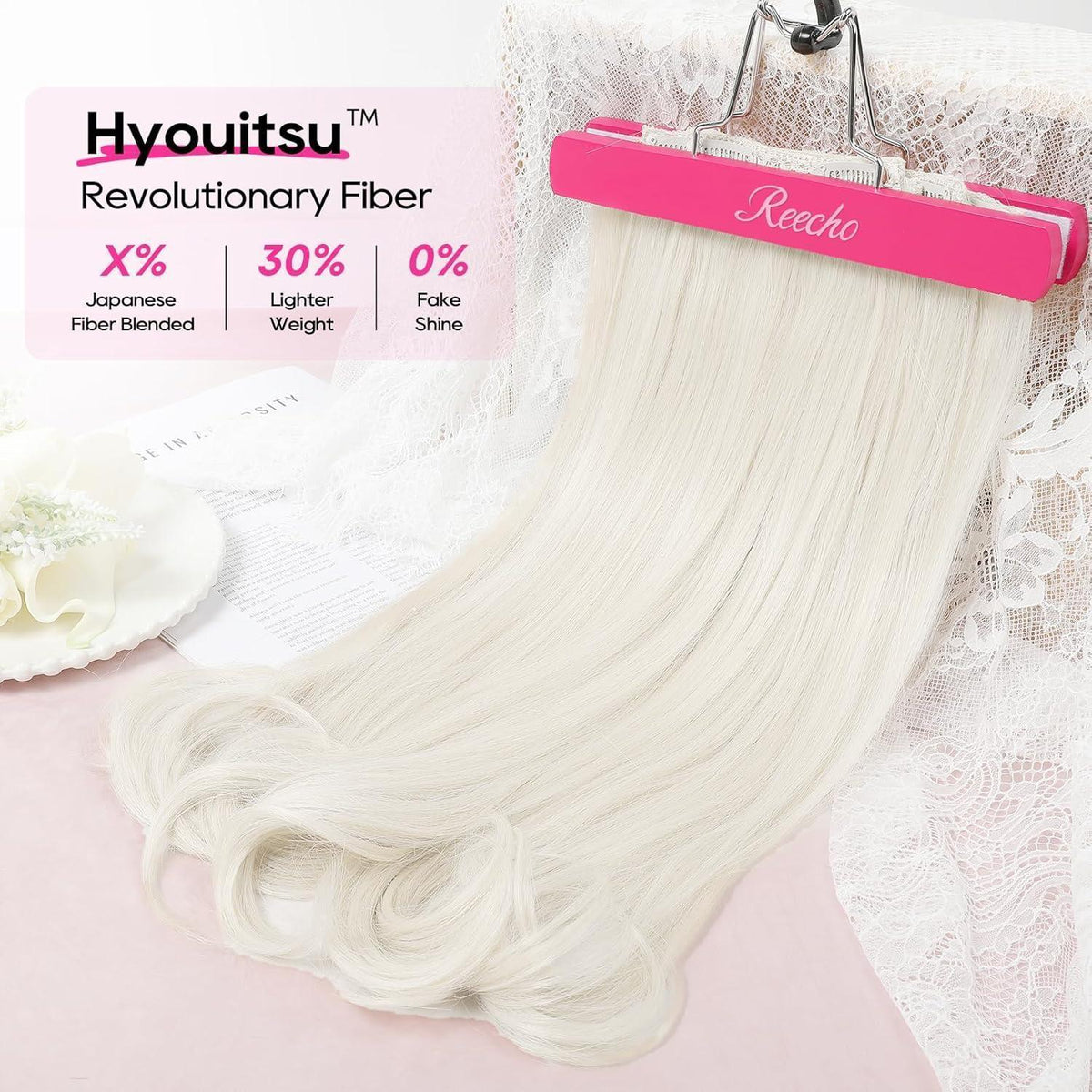 Clip-in Haarverlängerung Platinblond, 40cm, Layer-Cut