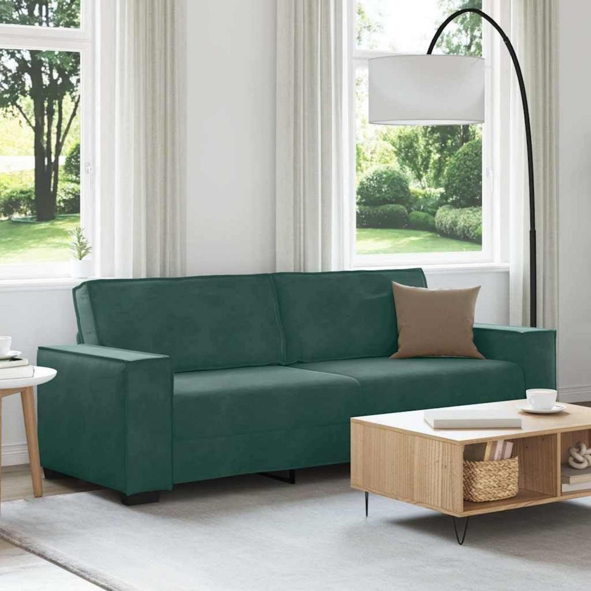 3-Sitzer Sofa Dunkelgrün Samt 180cm – Komfortable Polstercouch