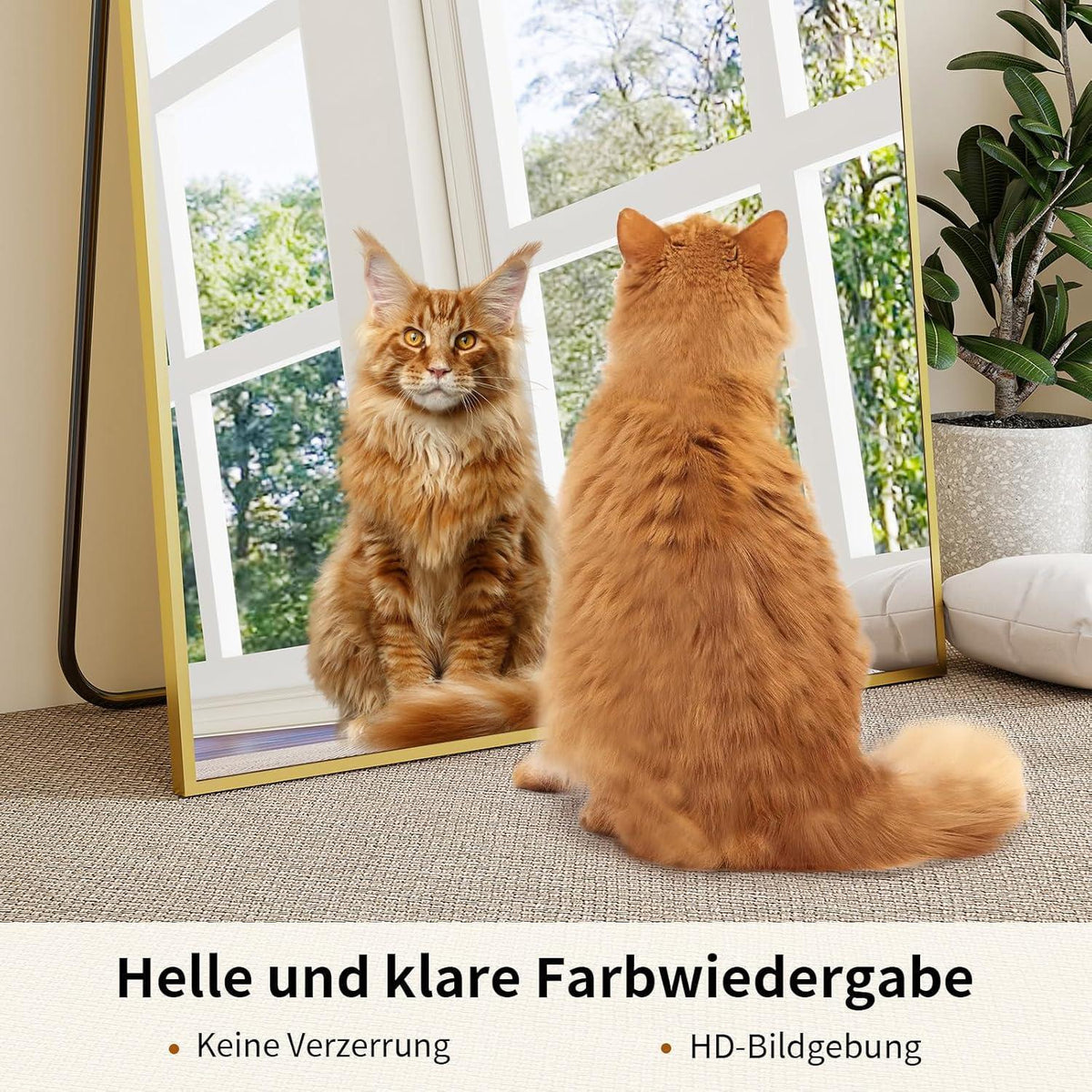 Großer Standspiegel 171x76cm | Ganzkörperspiegel mit Ständer & HD Glas