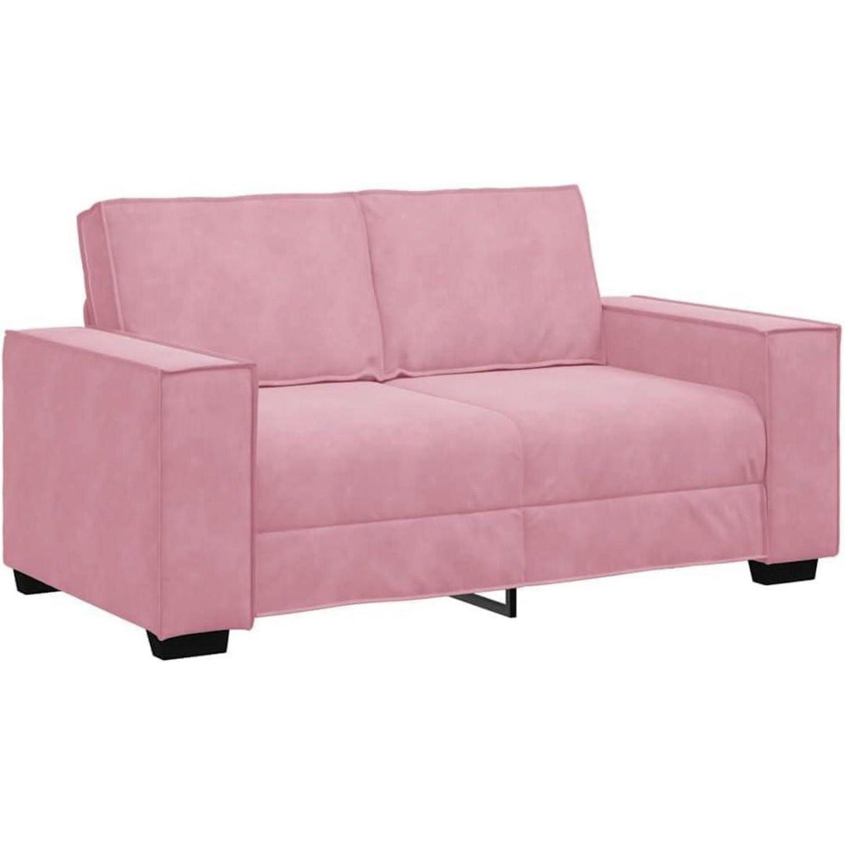 Rosa Samt 2-Sitzer Sofa – Komfortable Polstercouch 120cm