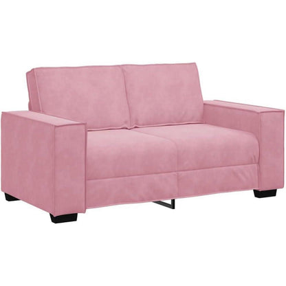 Rosa Samt 2-Sitzer Sofa – Komfortable Polstercouch 120cm