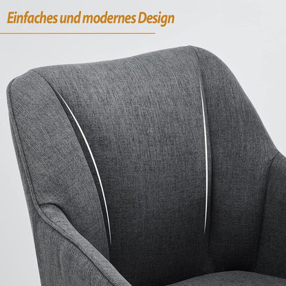 Leinen Esszimmerstühle Set Dunkelgrau – Komfortable Polsterstühle
