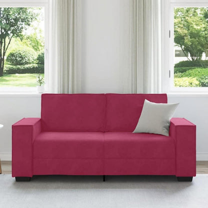 2-Sitzer Sofa Weinrot – Samt Polstercouch 140cm