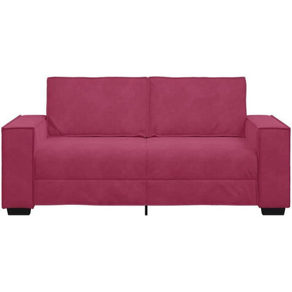 2-Sitzer Sofa Weinrot – Samt Polstercouch 140cm