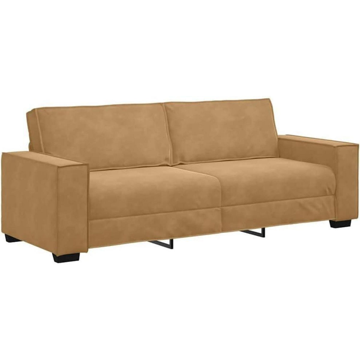 3-Sitzer Sofa Braun, Samt, 180 cm – Komfortable Polstercouch