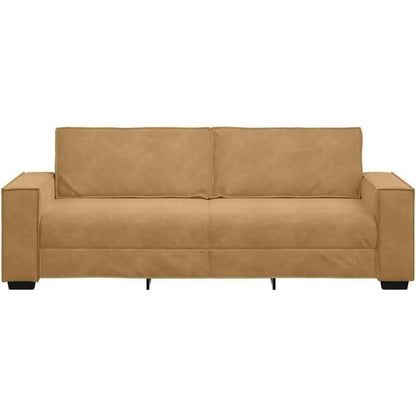3-Sitzer Sofa Braun, Samt, 180 cm – Komfortable Polstercouch