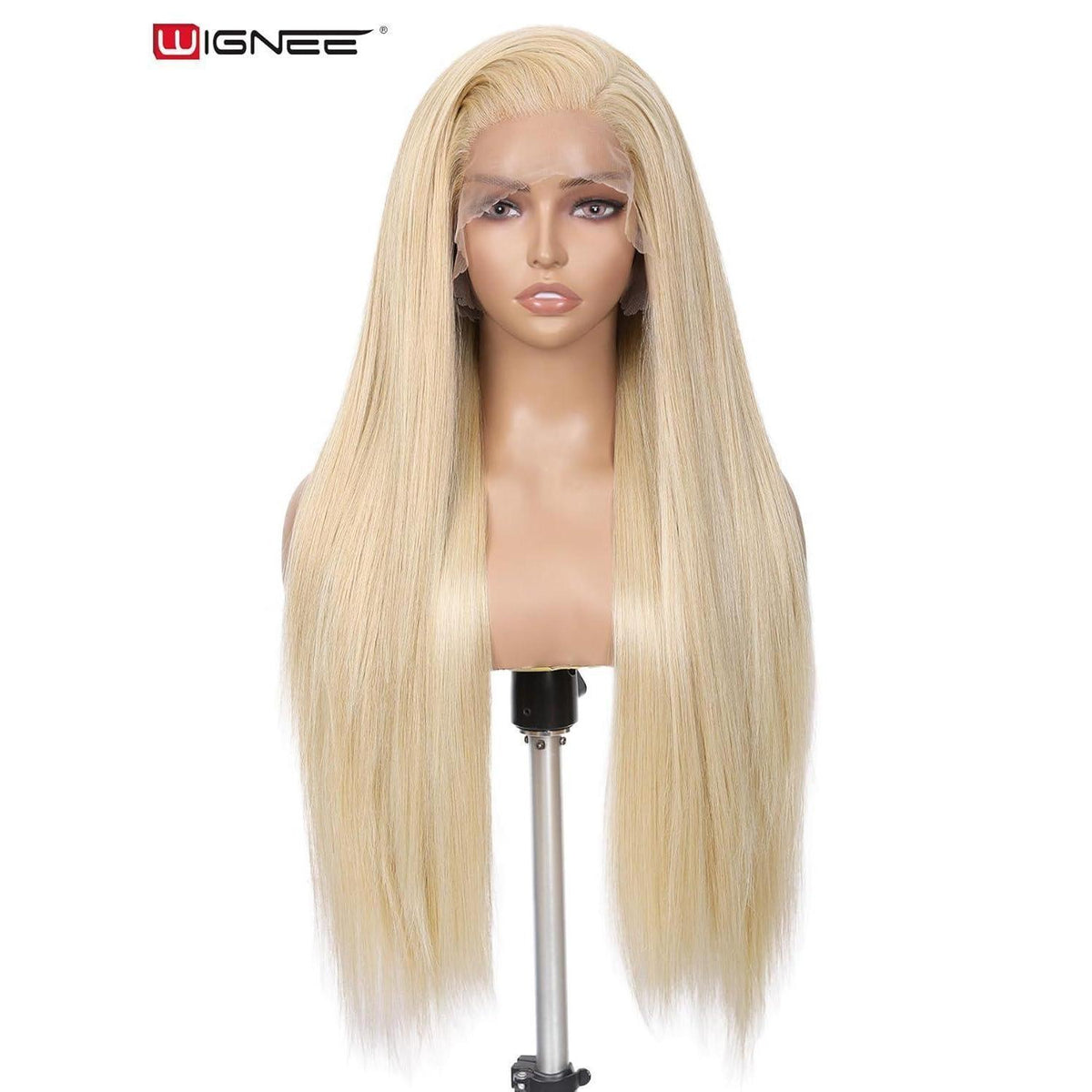 Blonde Synthetische Spitze Frontperücke 28 Zoll Gerade Perücke