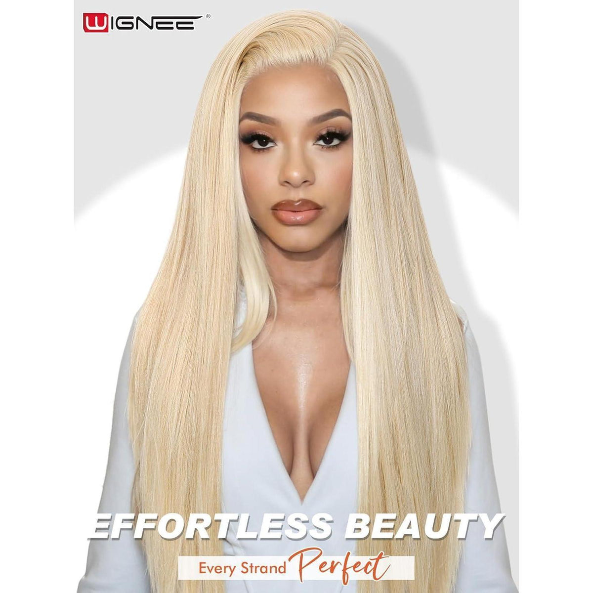 Blonde Synthetische Spitze Frontperücke 28 Zoll Gerade Perücke