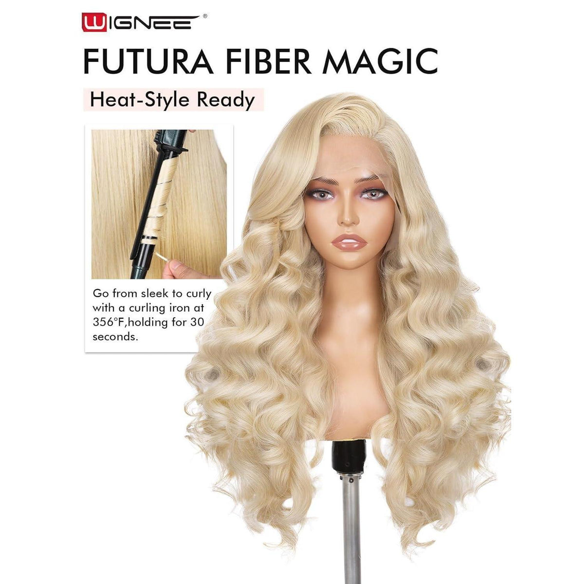 Blonde Synthetische Spitze Frontperücke 28 Zoll Gerade Perücke