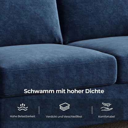 Kleine 2-Sitzer Couch Blau – Modernes Sofa mit Tiefsitz