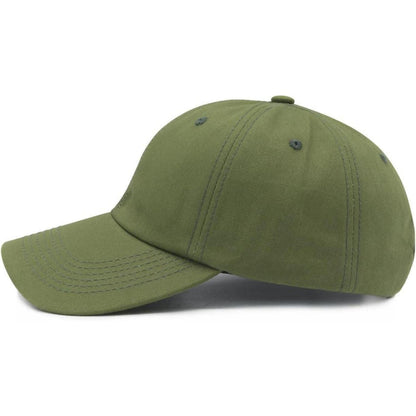 Übergröße Basecap Herren | Baumwolle | Verstellbar 60-65cm | Armee-Grün