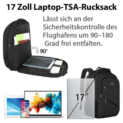 Laptop Rucksack Herren 17 Zoll – Wasserdicht & TSA-geprüft