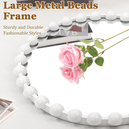 Runder Wandspiegel 70cm mit Perlenrahmen – Dekorativ & Elegant