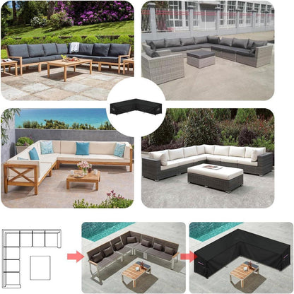 Loungemöbel Abdeckung L-Form Wasserdicht Gartenmöbel Schutzhülle