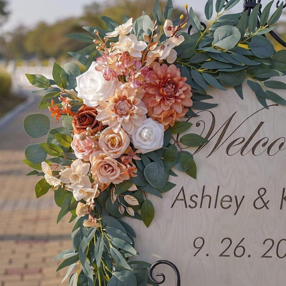 Künstliche Rosen Blumenbogen Girlande für Hochzeit & Deko