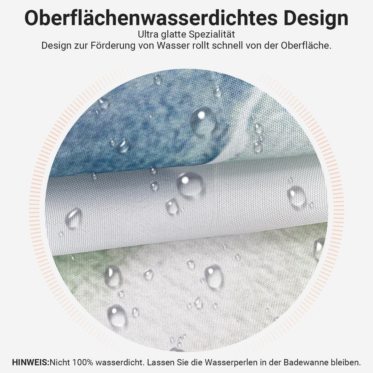 Duschvorhang 120x200 cm Blatt, Wasserabweisend, Waschbar