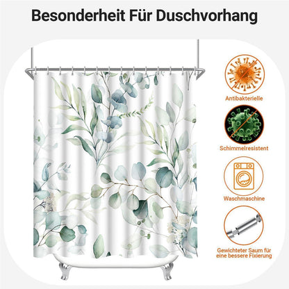 Duschvorhang 120x200 cm Blatt, Wasserabweisend, Waschbar