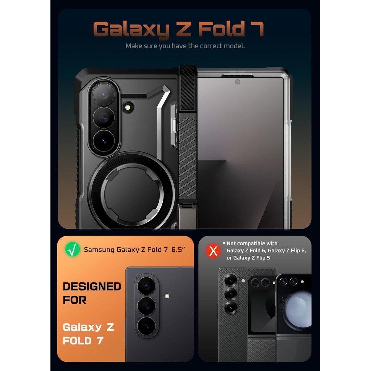 Samsung Galaxy Z Fold 7 Hülle mit Ständer & MagSafe
