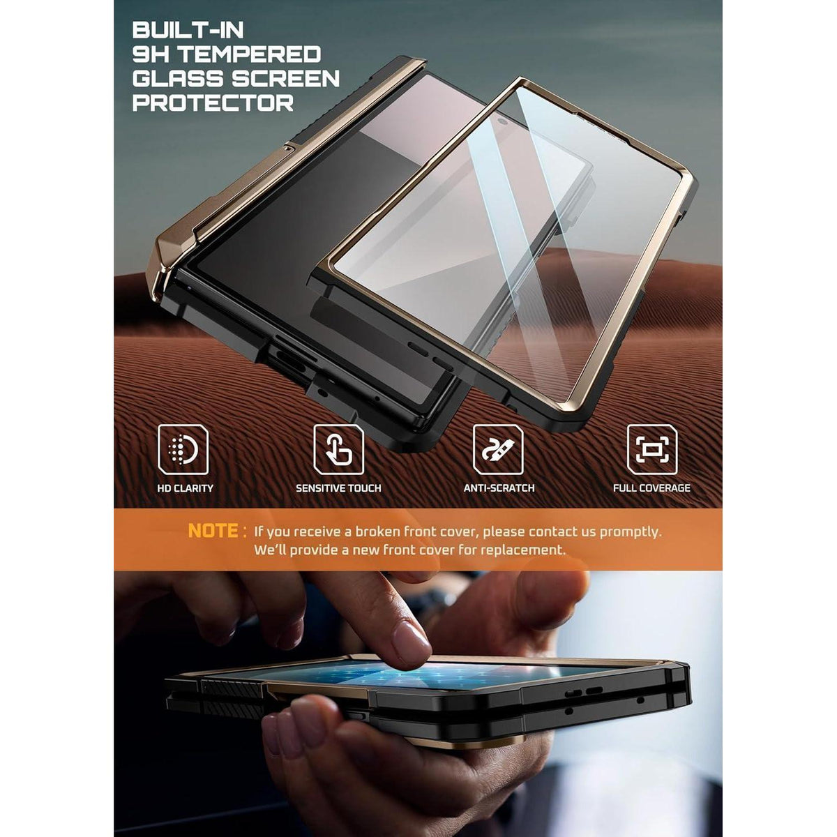 Hülle mit Ständer für Samsung Galaxy Z Fold 7, MagSafe, Displayschutz