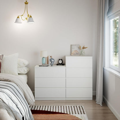 2er-Set Kommoden Weiß 3 & 4 Schubladen – Schlafzimmer & Büro