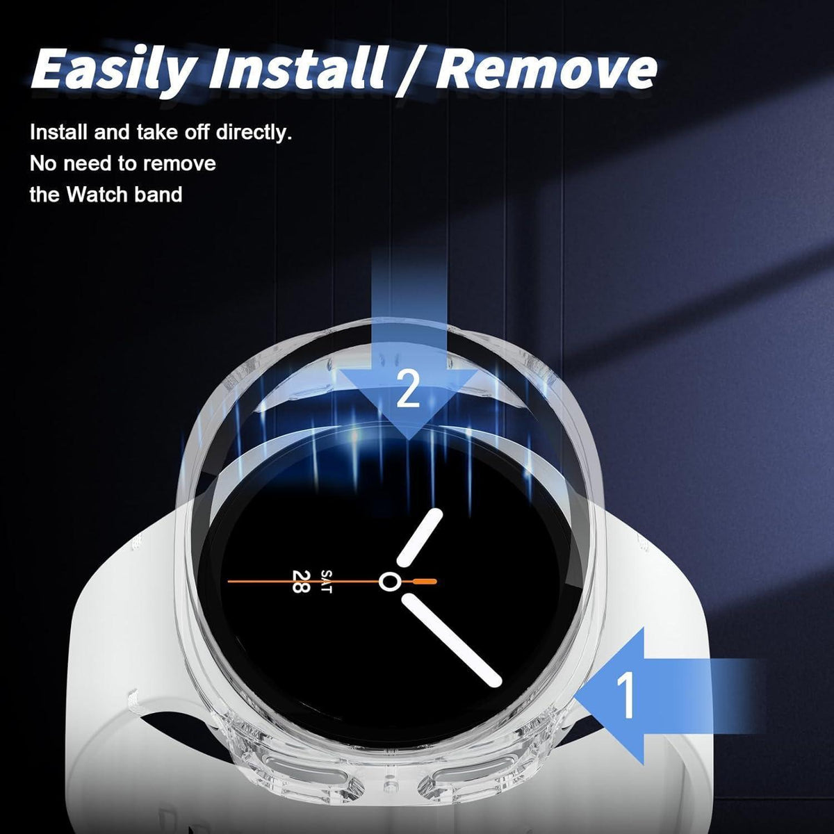 Schutzhülle für Samsung Galaxy Watch 8 40mm, Schwarz + Transparent