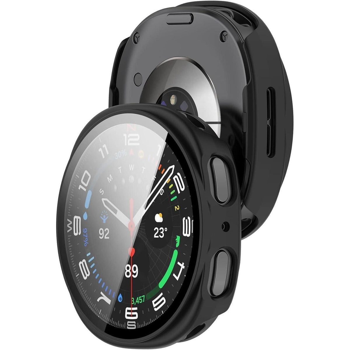 Schutzhülle für Samsung Galaxy Watch 8 40mm, Schwarz + Transparent