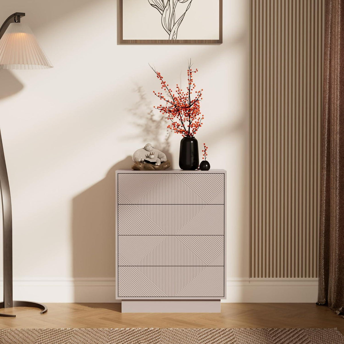 Moka Kommode mit 4 Schubladen – Modernes Design für Schlaf- & Wohnzimmer