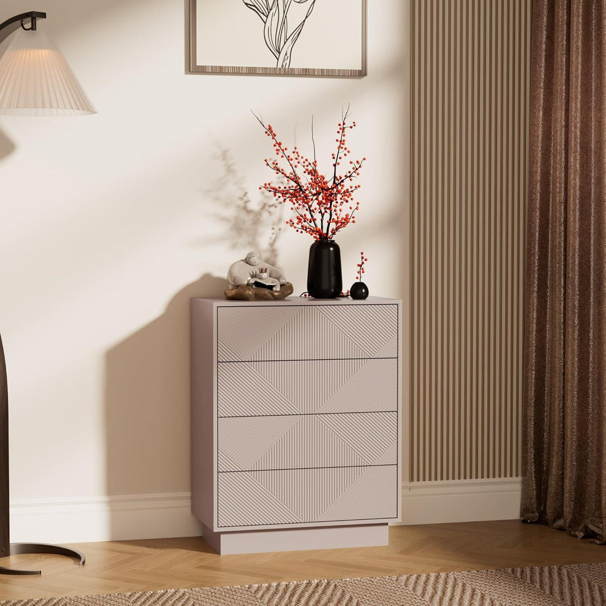 Moka Kommode mit 4 Schubladen – Modernes Design für Schlaf- & Wohnzimmer